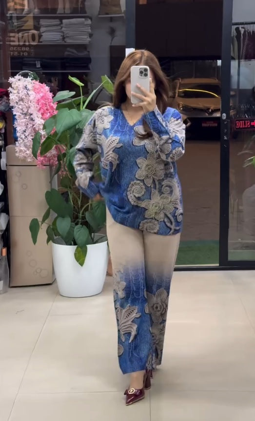 Women Printed Night Wear Cord Set-Trending Suits Free Size Set