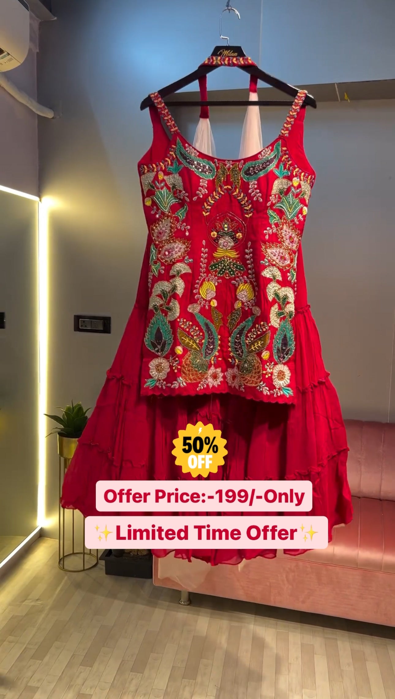 Women Georgette Kurta Sharara Set