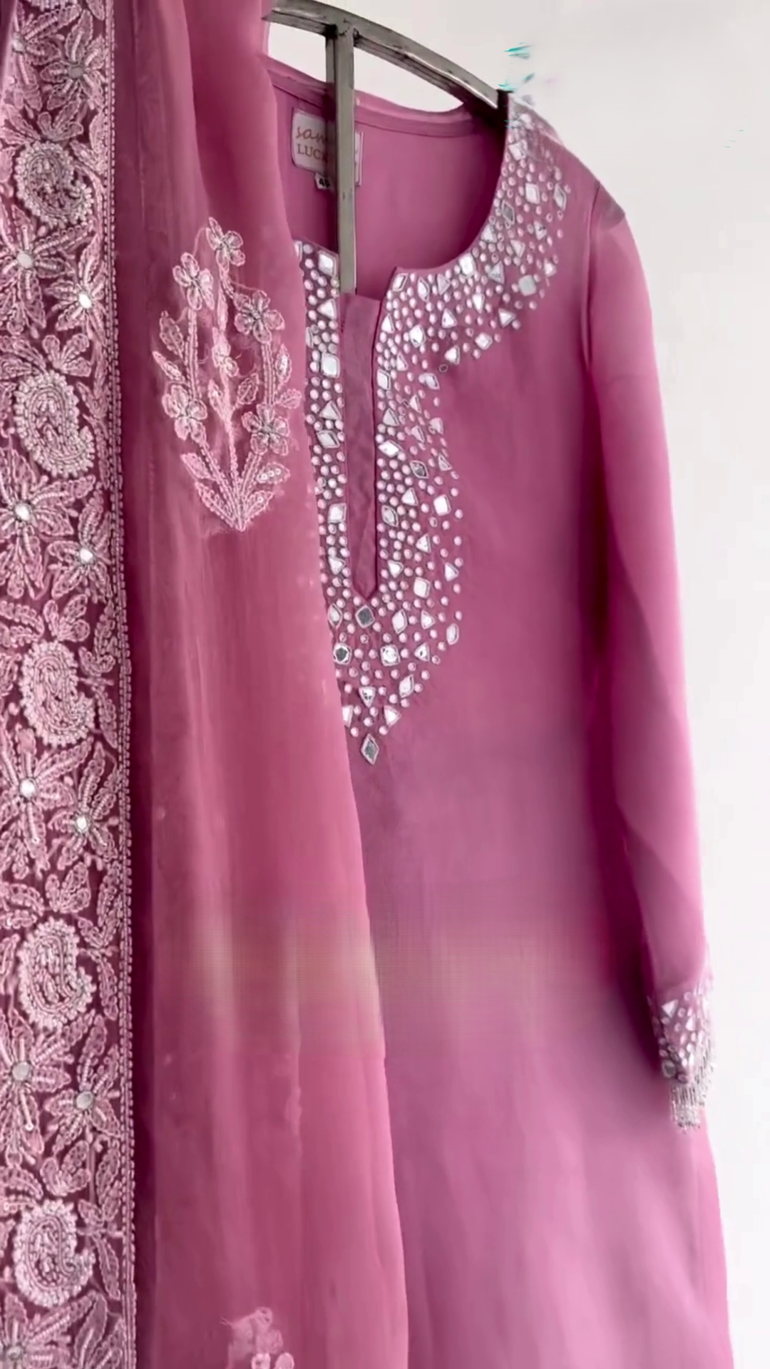 Chikankari & Mirror Work Kurta Set