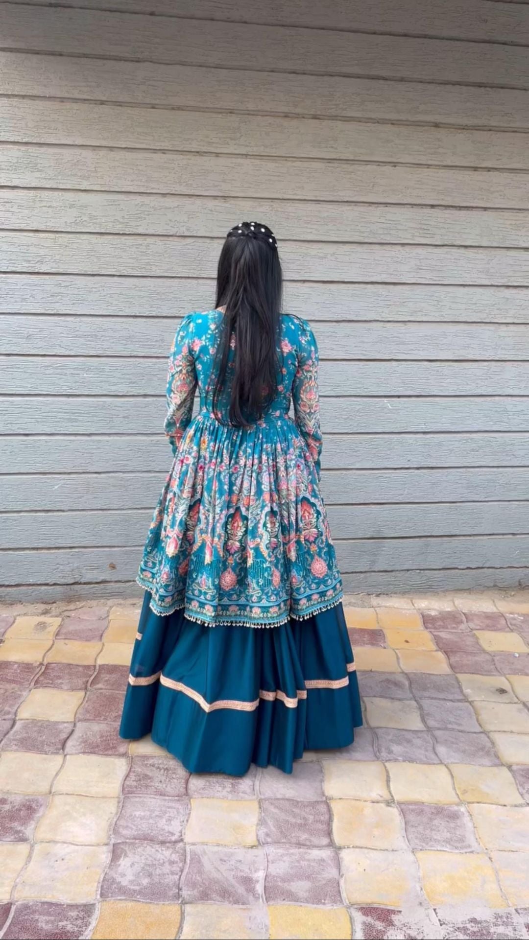 WOMEN WEAR BOUTIQUE STYLES RAYON PRINTED TOP WITH FULL FLAIR LEHENGA