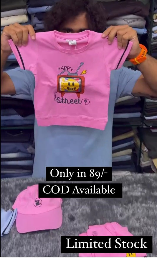Sky Blue Shirt And Pent And Cap For Kids On Sale