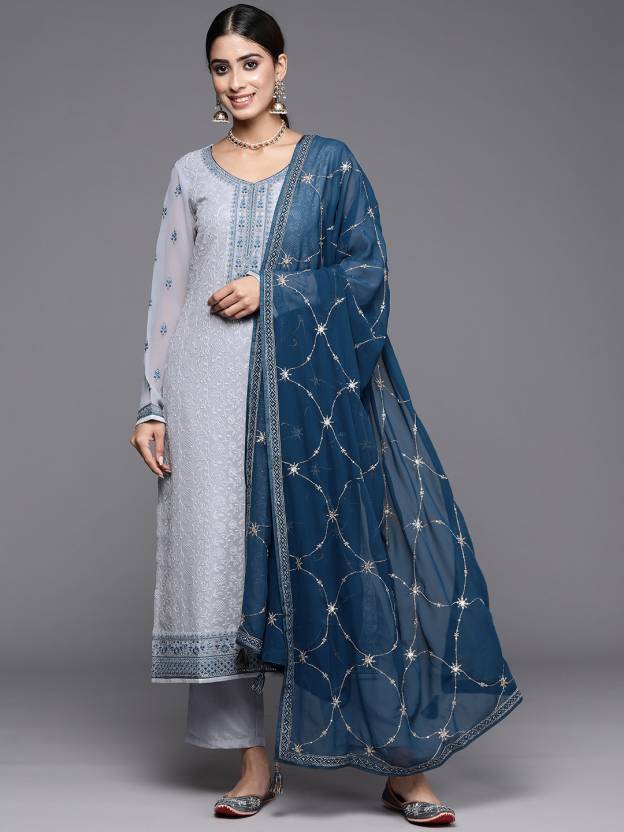 Women Georgette Kurta Pant Dupatta Set