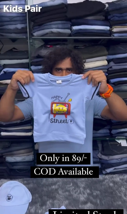 Sky Blue Shirt And Pent And Cap For Kids On Sale