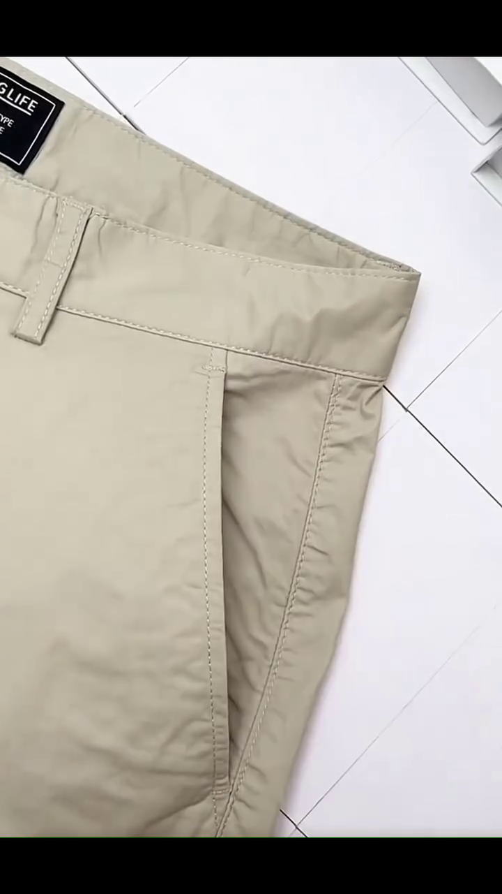 Men’s Beige Slim-Fit Cotton Chino Pants