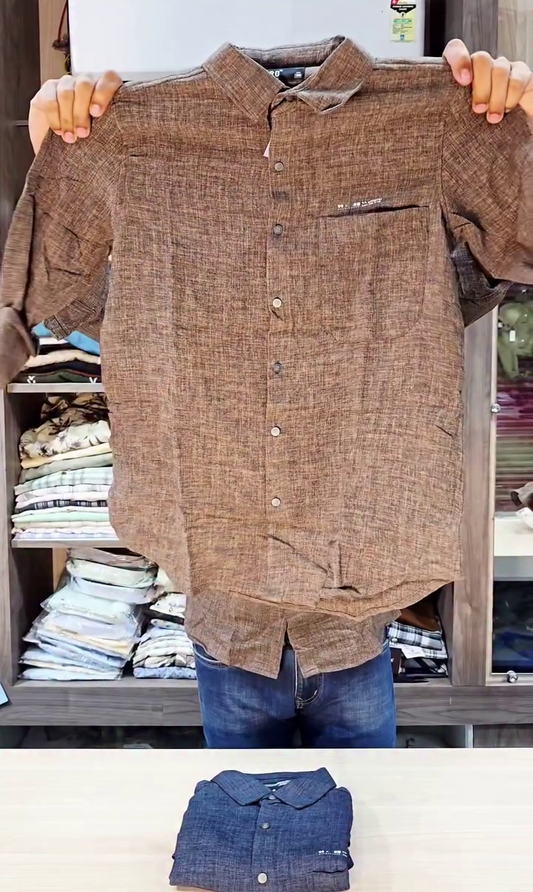 Men and Boys Short Sleeves Collared Neck Button Front Textured Nilan Cottan Regular Fit Holiday Shirts