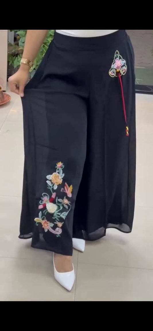 Women High Waisted Viscose  Summer Plazo with Pockets